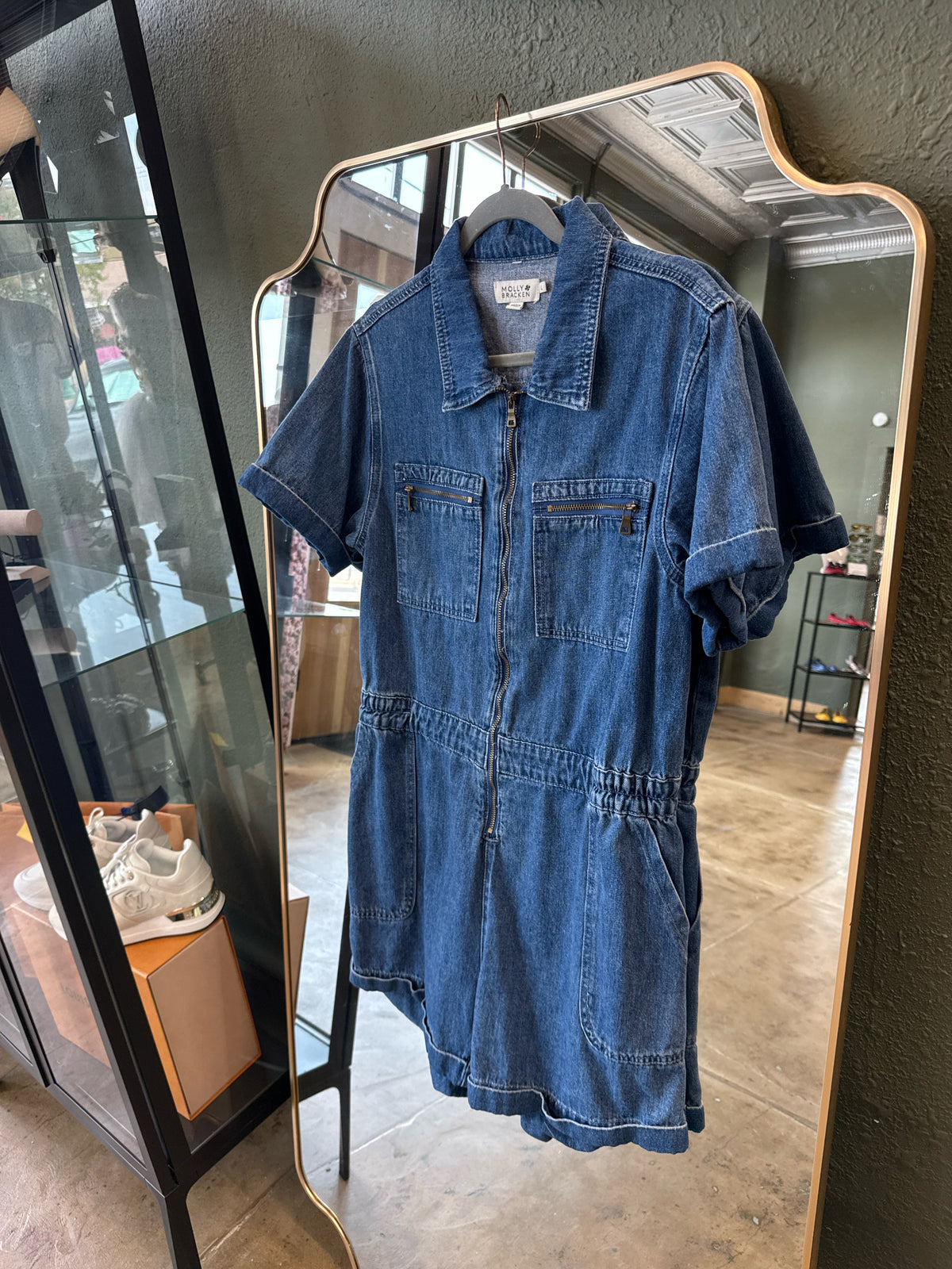 Molly Bracken Size L Denim Romper