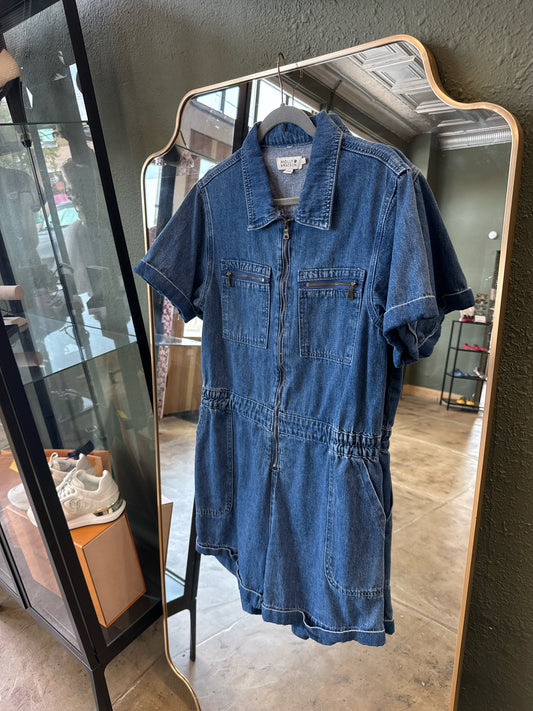 Molly Bracken Size L Denim Romper