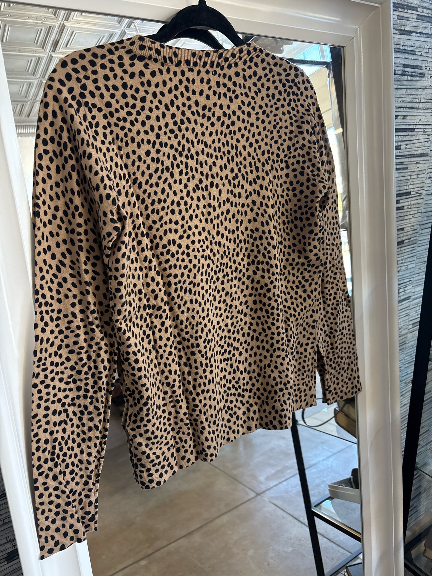 j crew Size S Tan/Black Cheetah Top