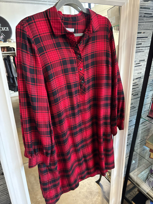 J.Jill Size S Red/Black Plaid Dress