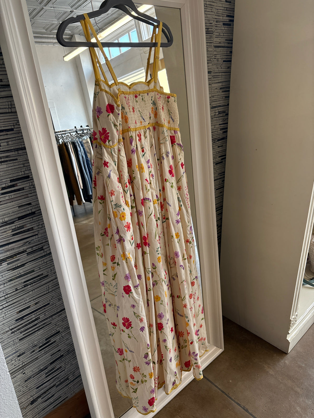 In Loom Size M Yellow Print Dress