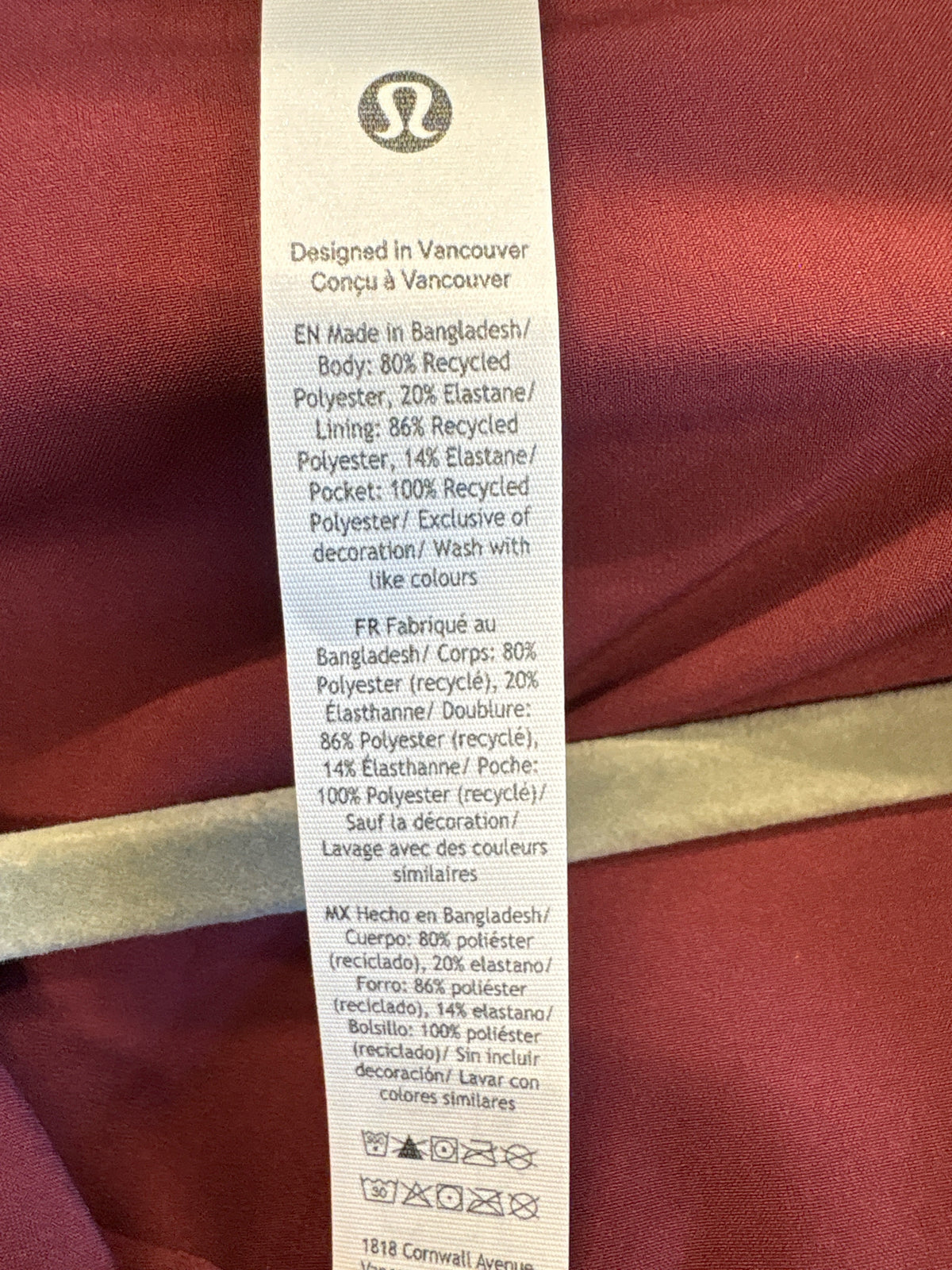 Lululemon Size M burgandy/white Jacket