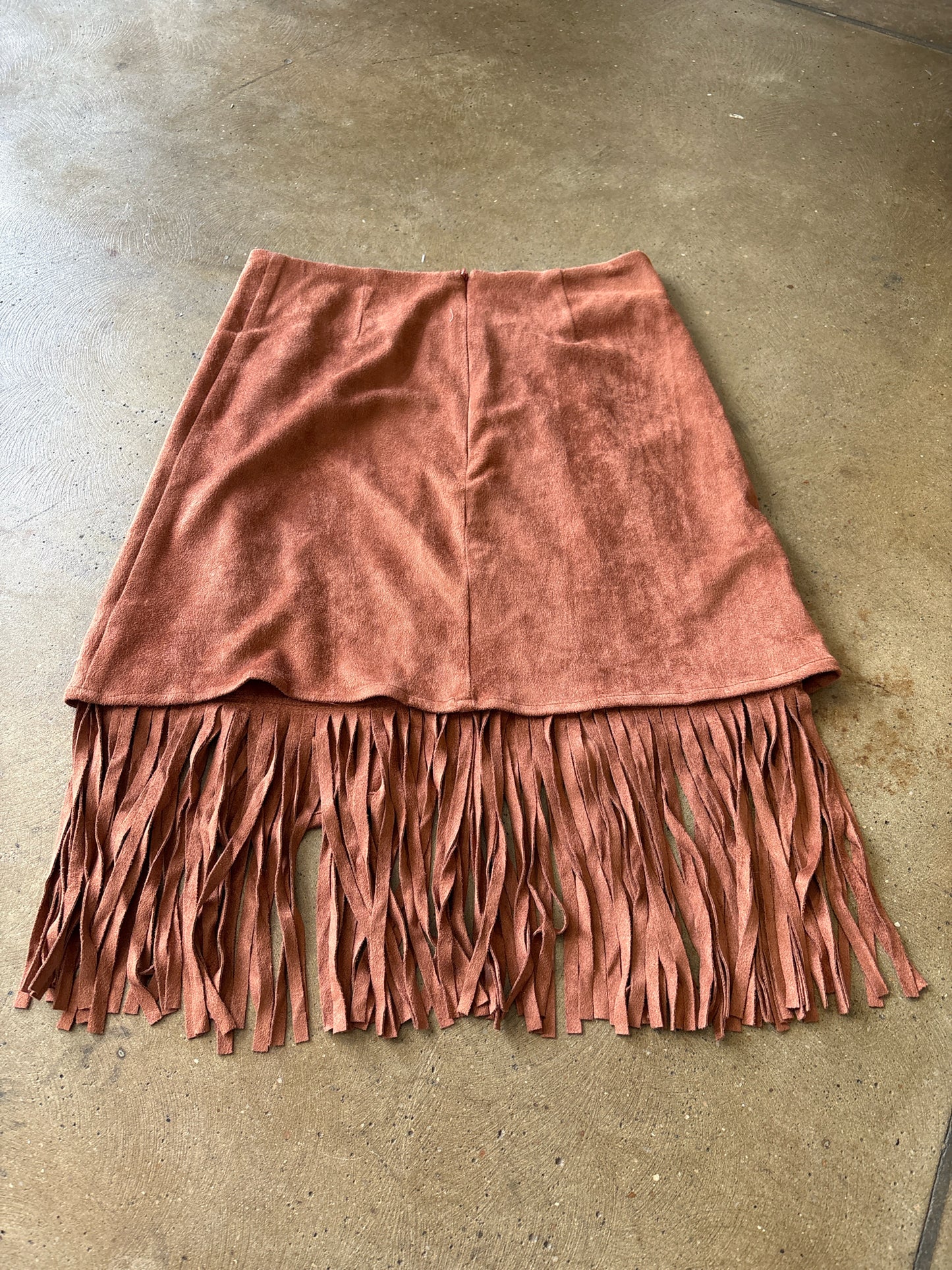 Blu Pepper Size S Camel Faux Suede Skirt