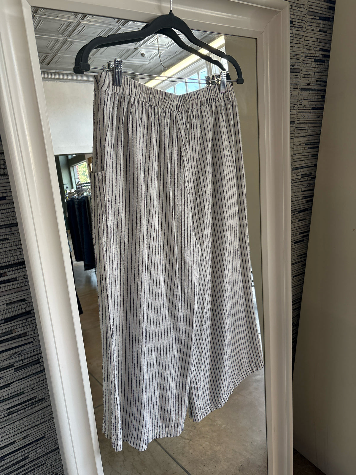 Allie Rose Size M White + Black Stripe Two Piece Set