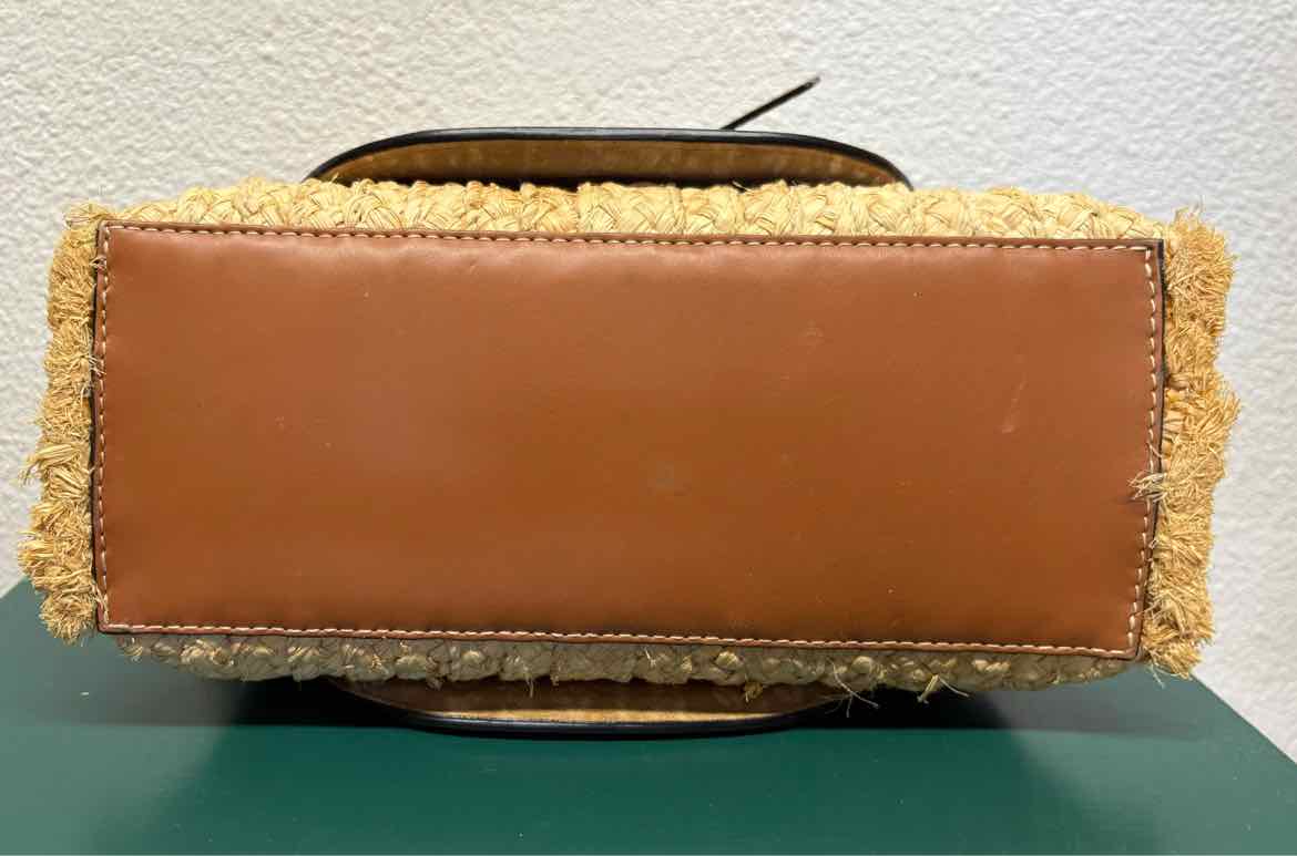 Loewe Cream/Brown Straw Bag