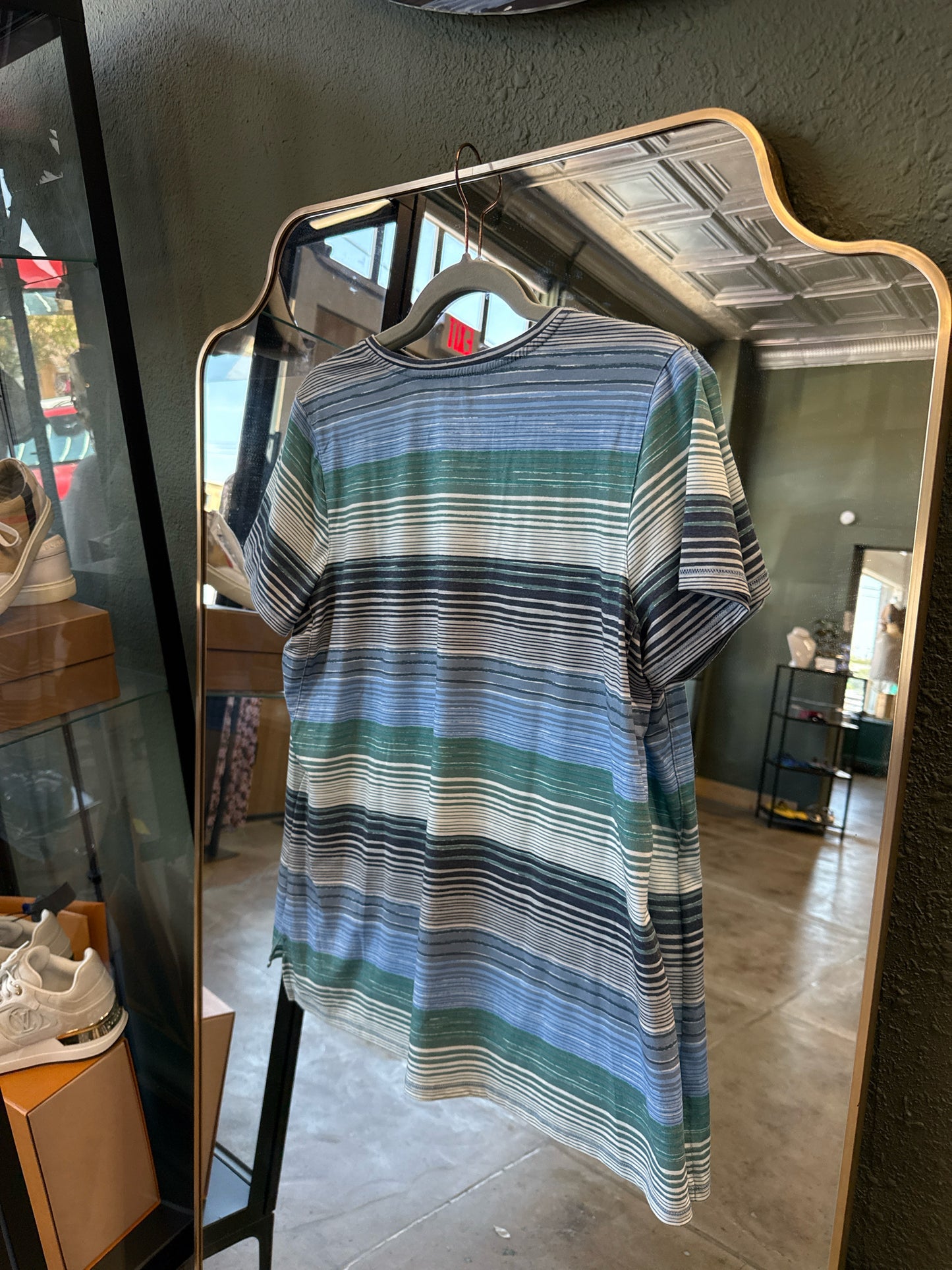 LL Bean Size LP Green/Blue Tee