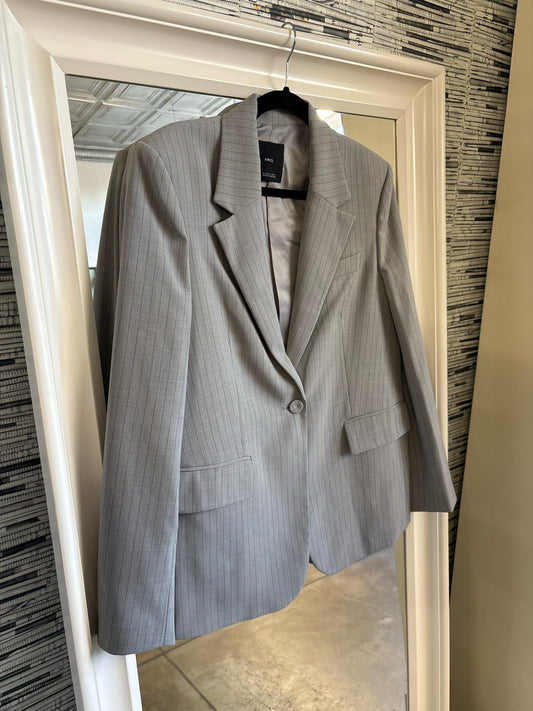 MNG Size L Gray Pinstripe Blazer