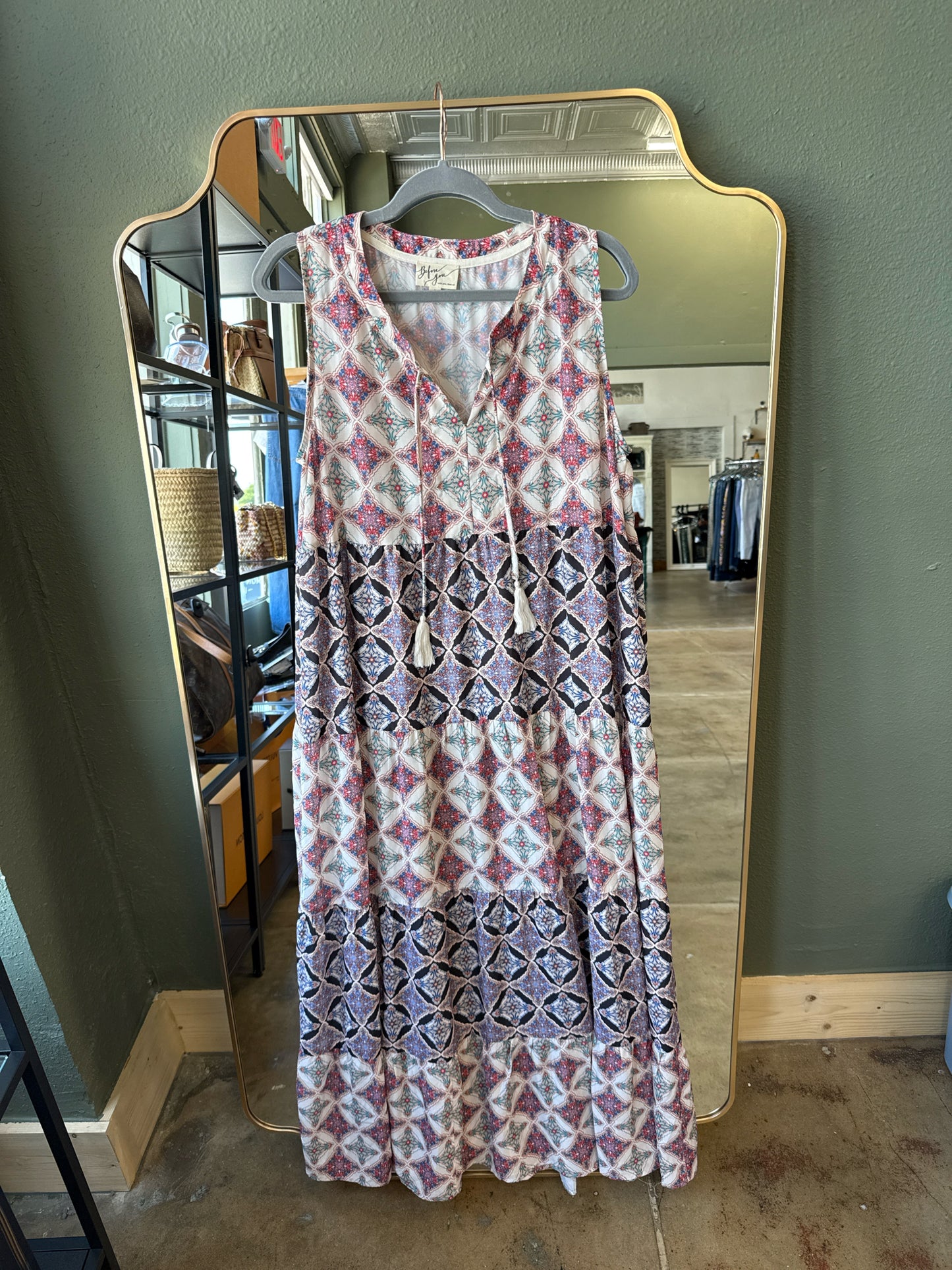 Before you Size L multi Geometric Dress