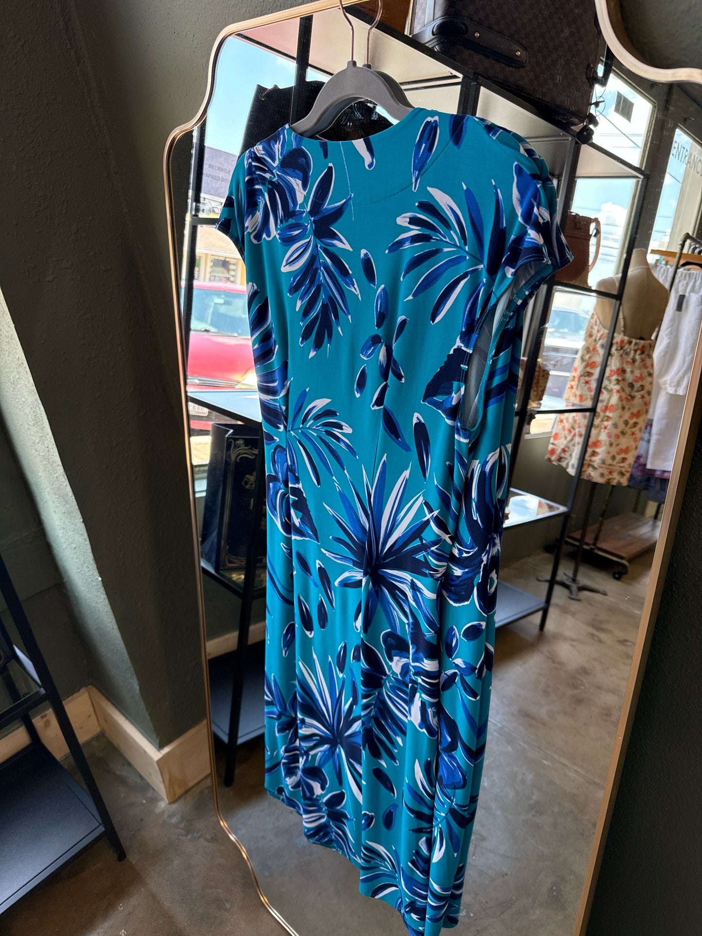 Tommy Bahama Size L Teal/Blue Dress