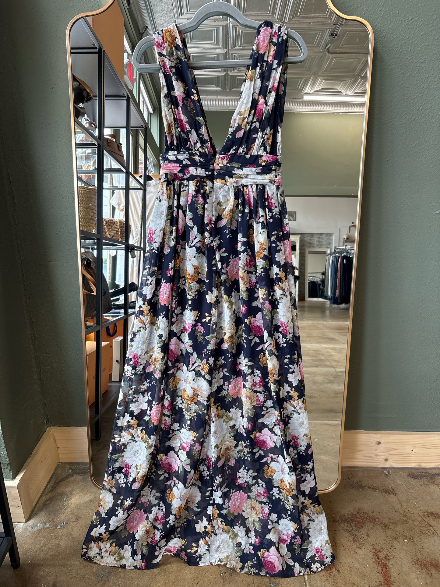 Soieblu Size S navy + multi maxi Dress