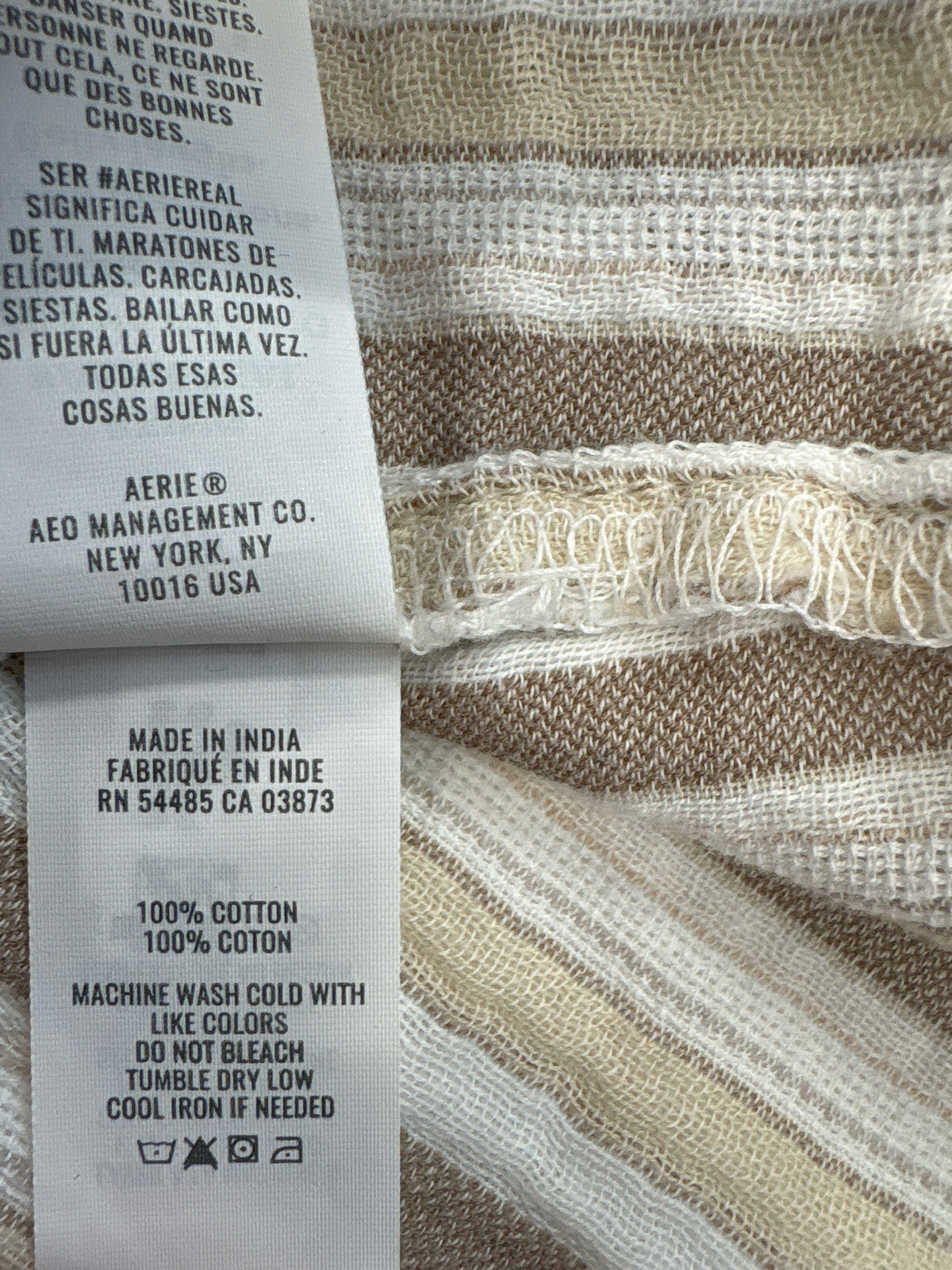 Aerie Size S tan multi Top