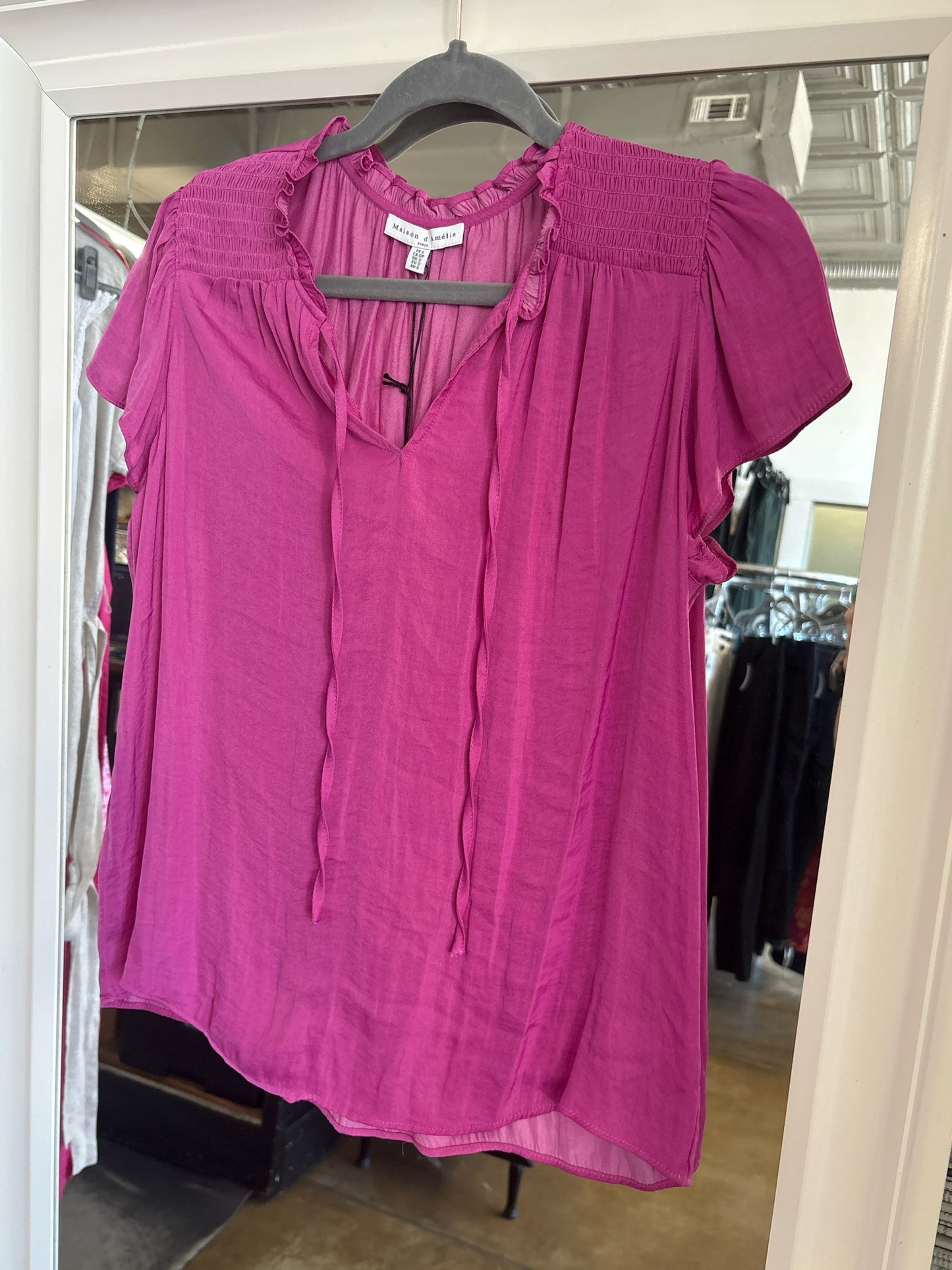 Maison d' Amelie Size S Pink Top