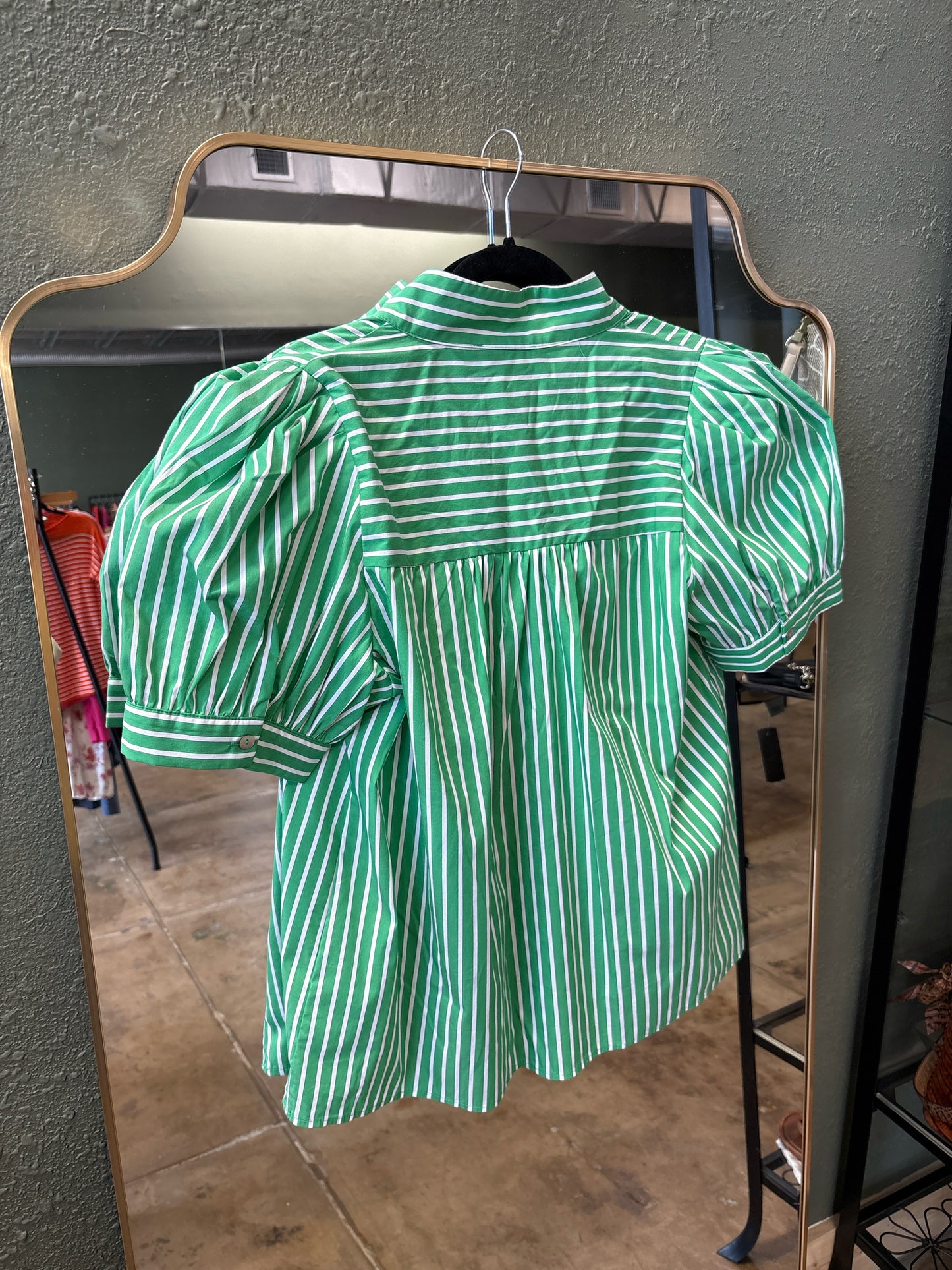 entro Size L Green/White Top