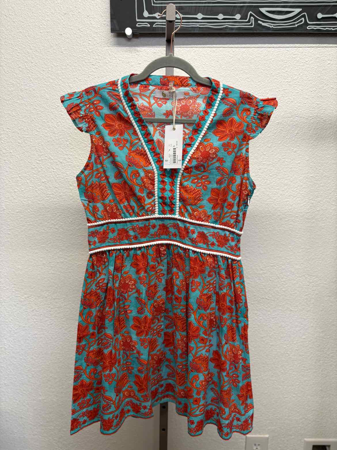 bindu Size S Blue/Orange Paisley Dress