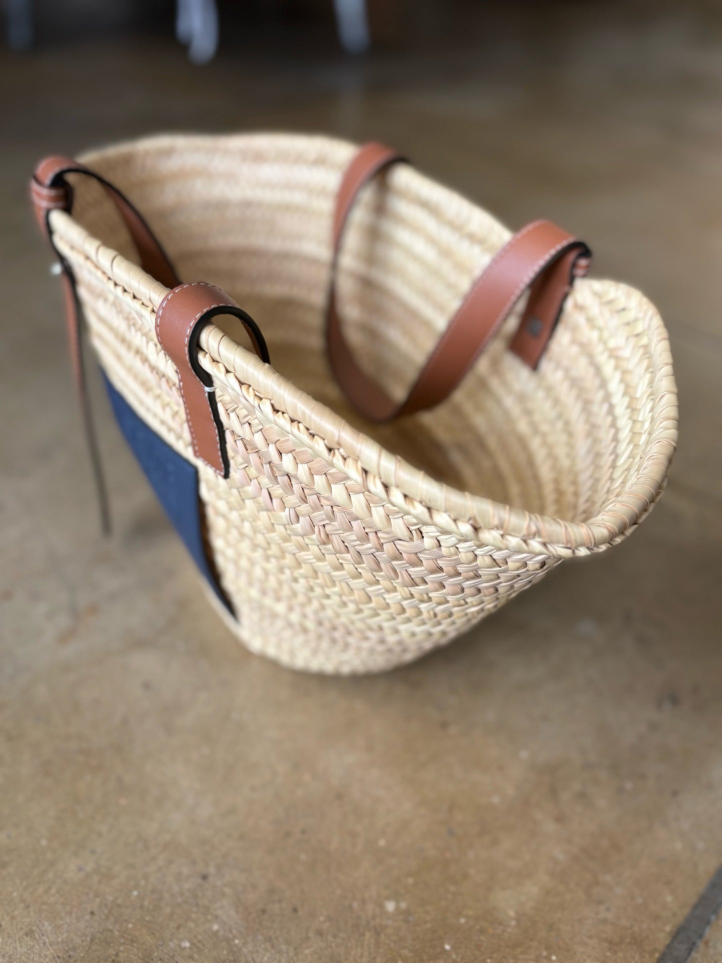 Loewe Cream/Navy Straw Luxury