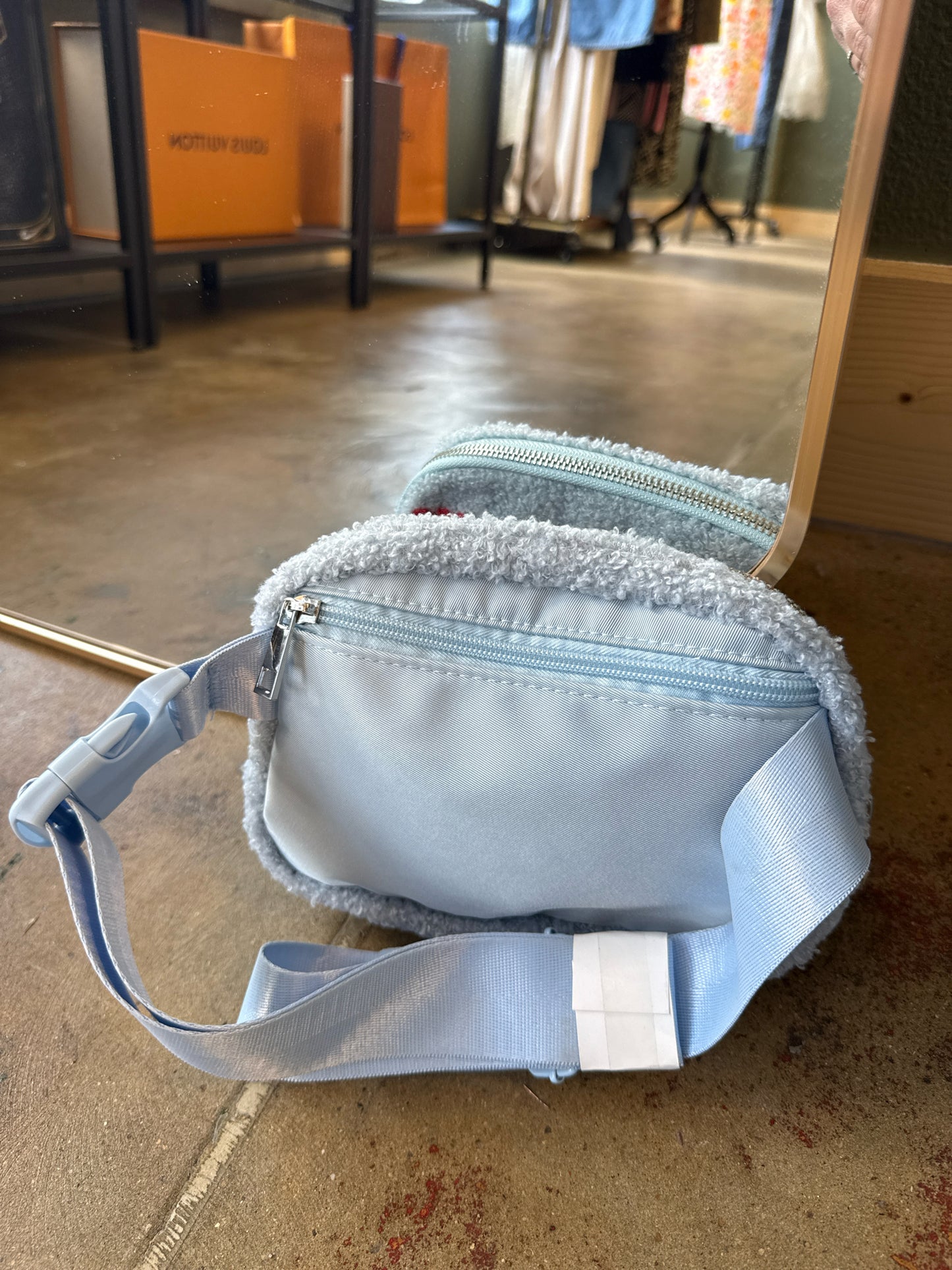 Blue/Multi Fuzzy Bag