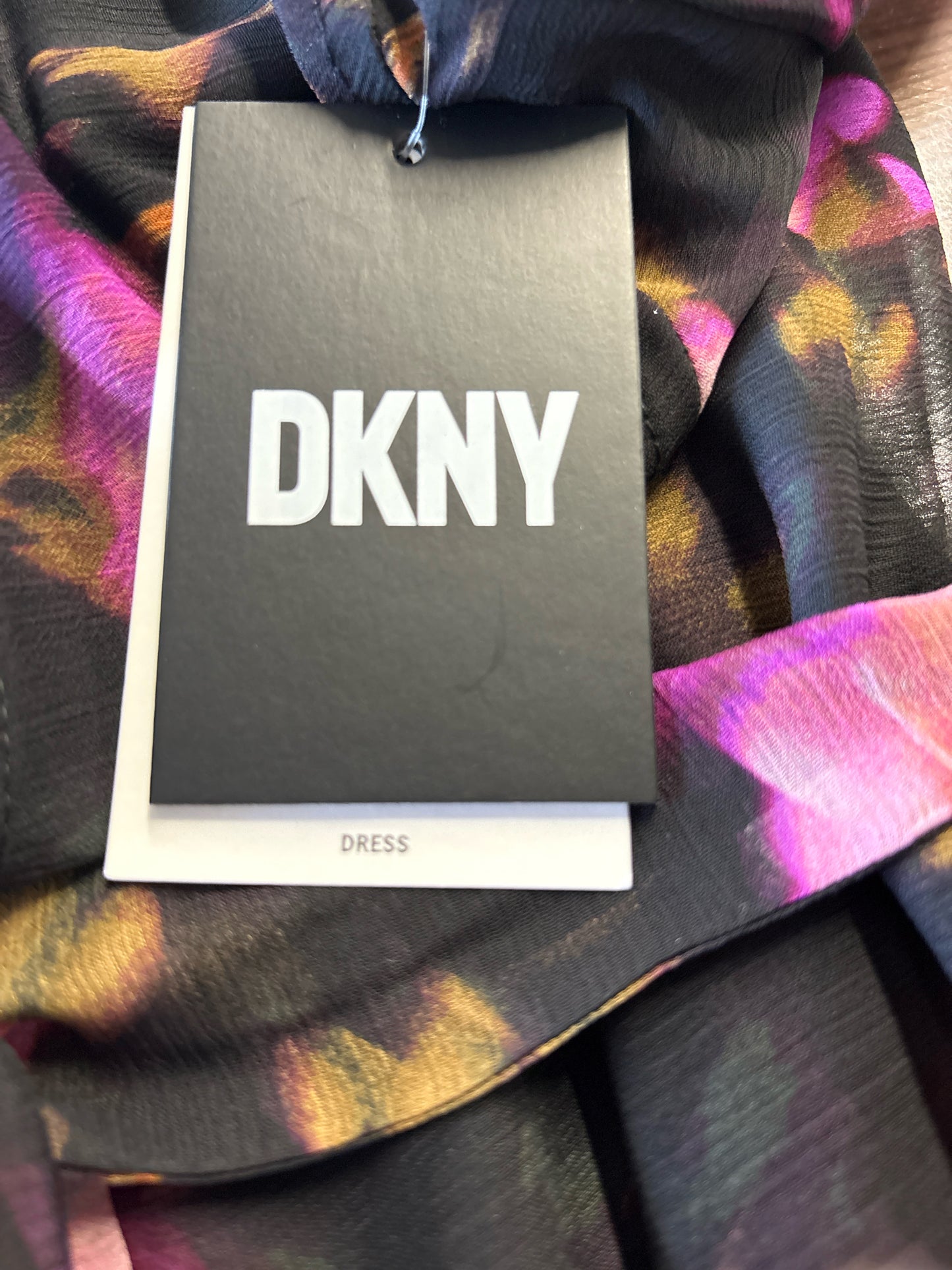 DKNY Size 14 black multi Floral Dress