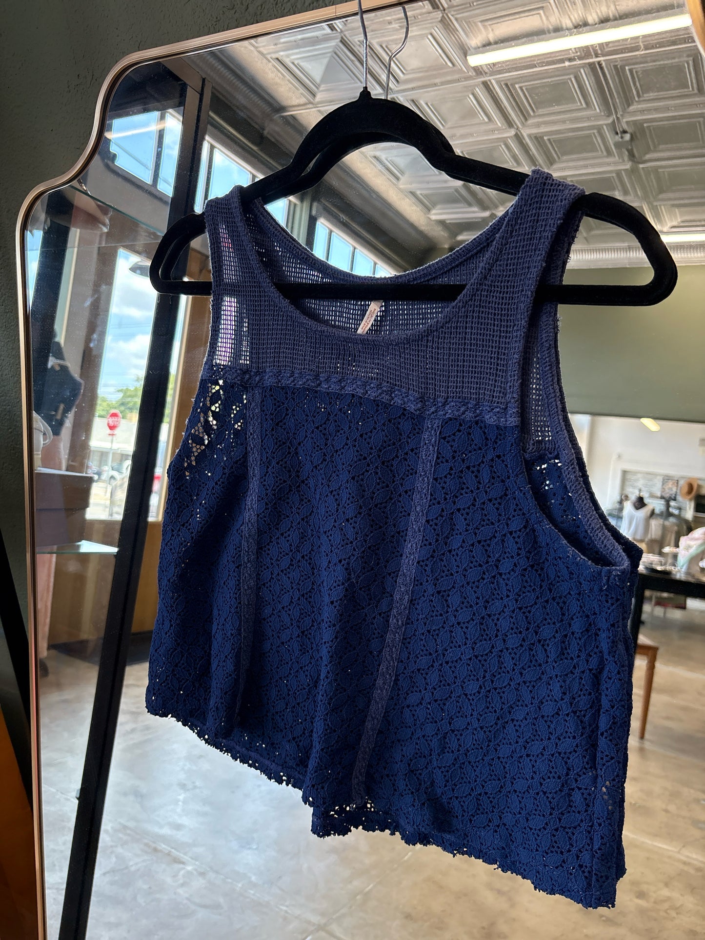 free people Size L Navy Top