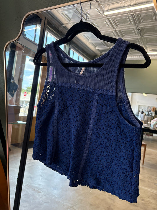 free people Size L Navy Top
