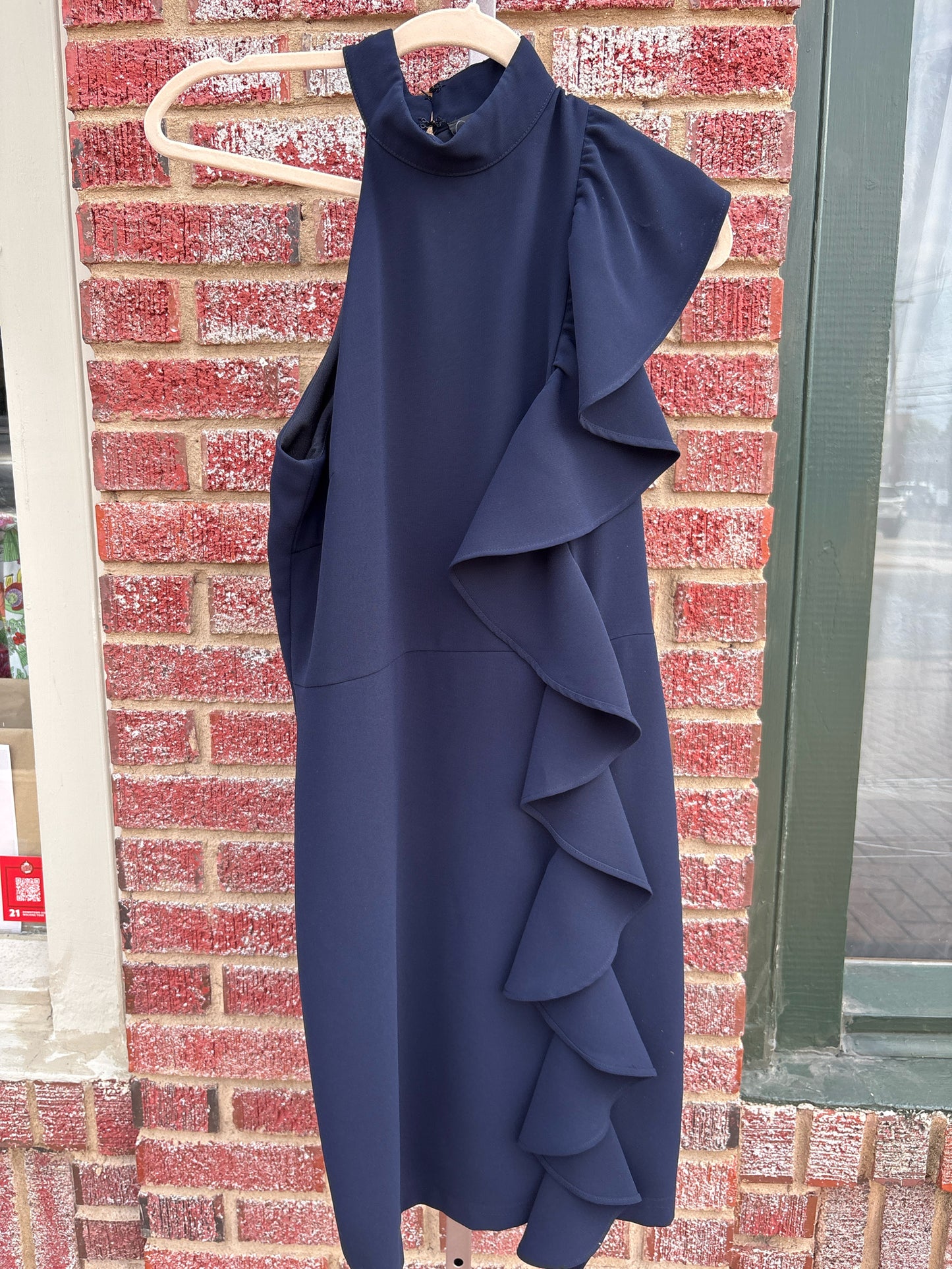 Adelyn Rae Size M Navy Ruffle Dress