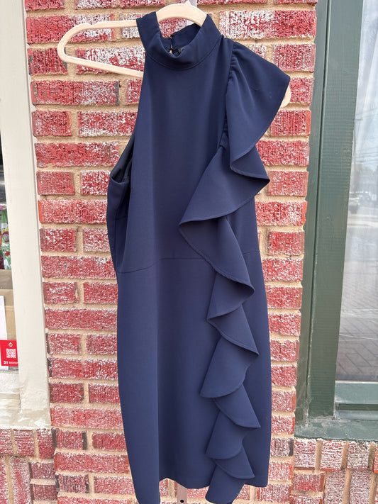 Adelyn Rae Size M Navy Ruffle Dress