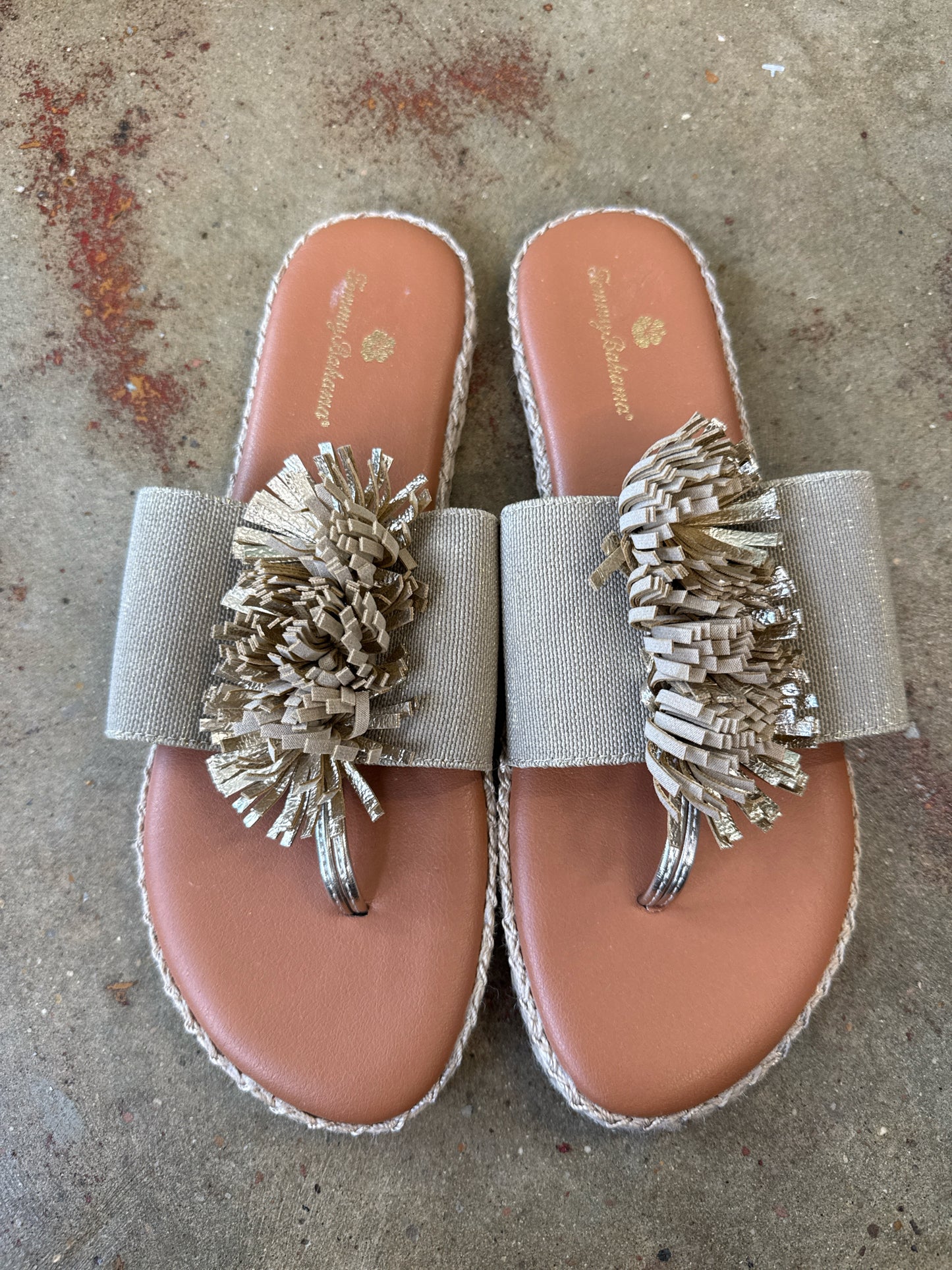 Tommy Bahama Shoe Size 9 Gold/Brown Flip Flops