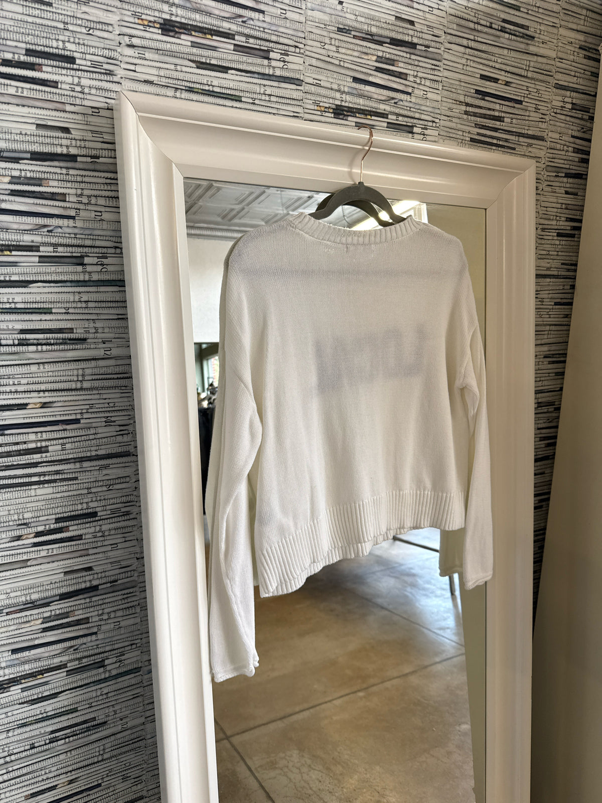 z supply Size S White/Black Sweater