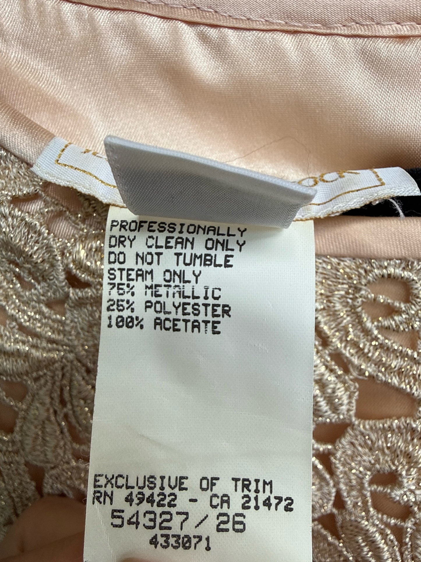 Jessica McClintock Size 4 Gold Dress
