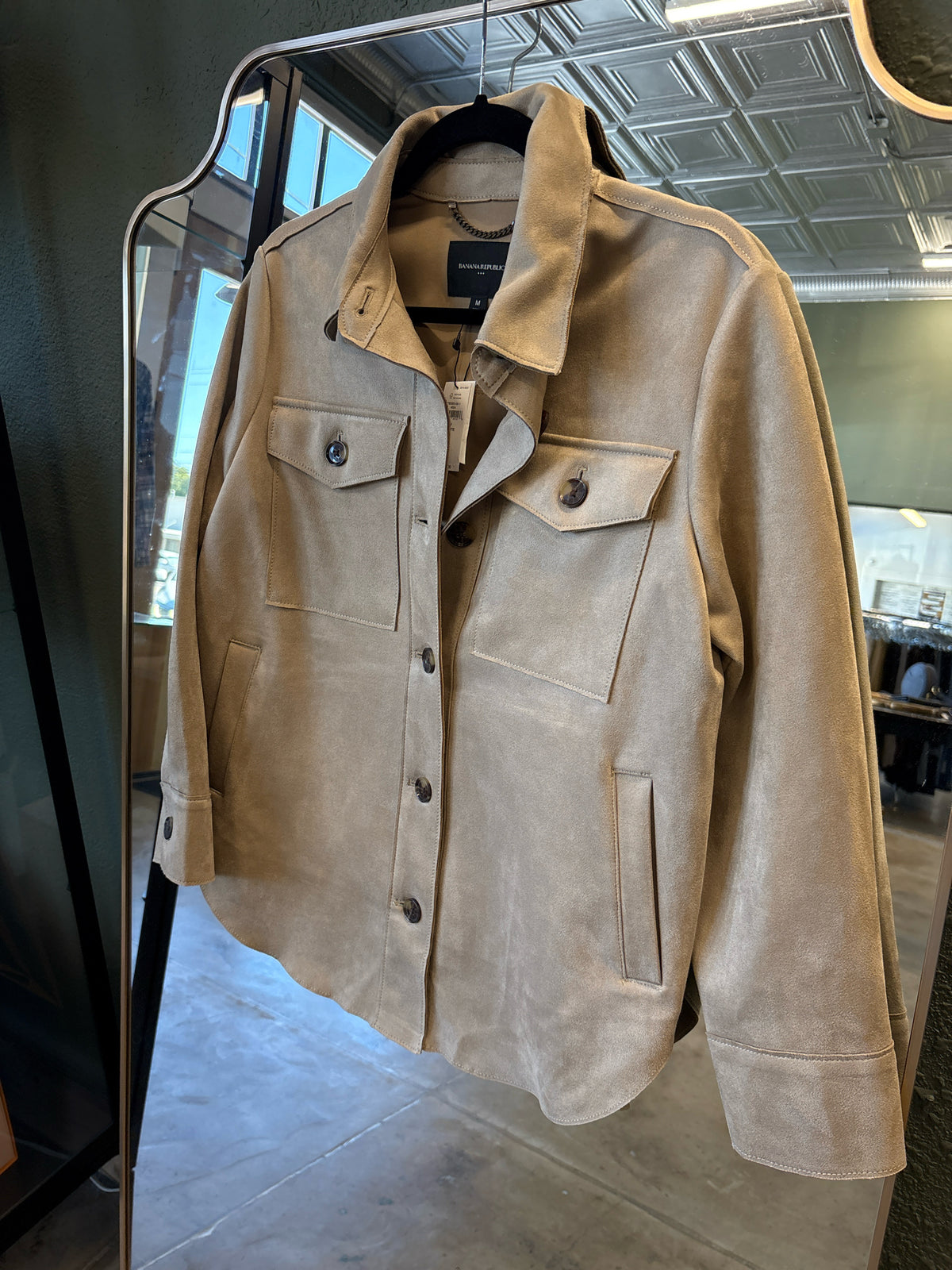 BANANA REP. Size M Tan Faux Suede Shacket