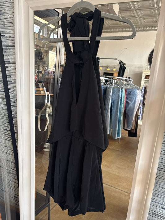 mustard seed Size S Black Halter Romper