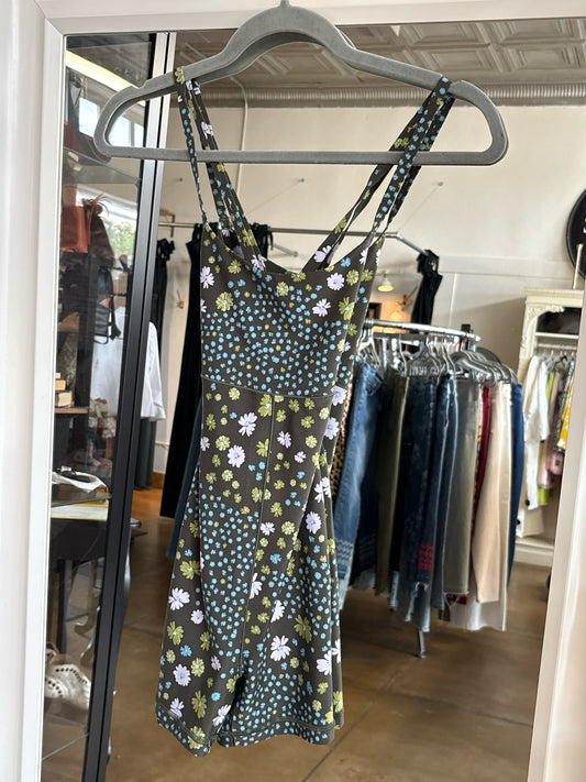 Aerie Size XXS Brown/Multi Flowers Romper