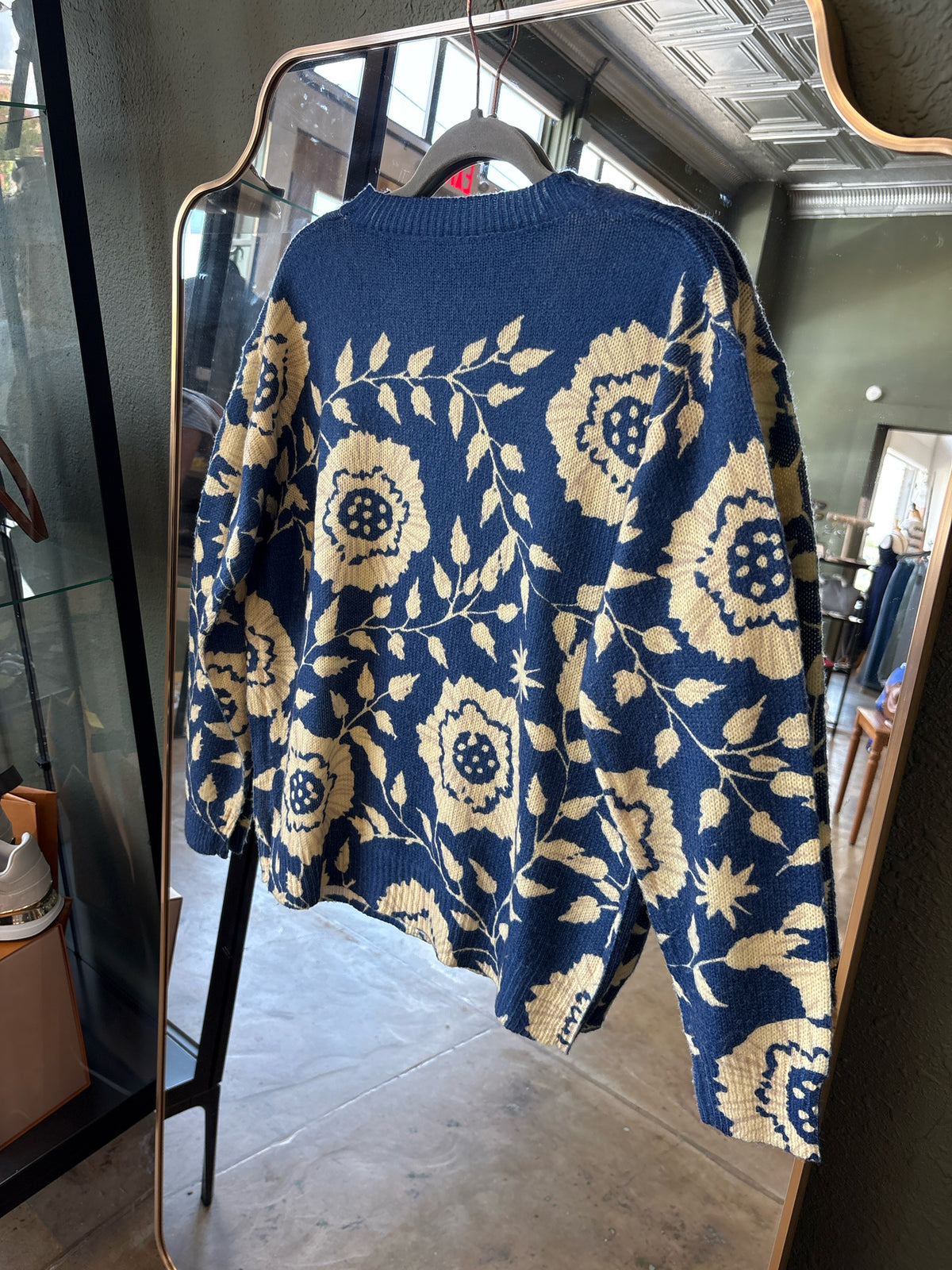 Size L blue and white Sweater