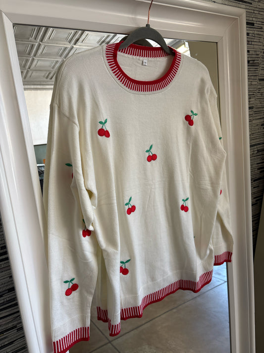 Size M cream + red Sweater