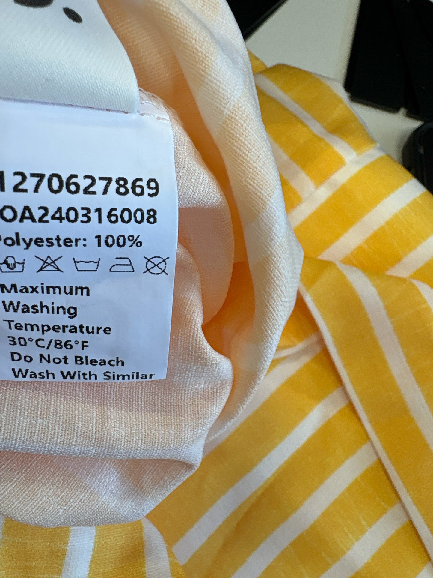Commense Size S Yellow & White Two Piece Set