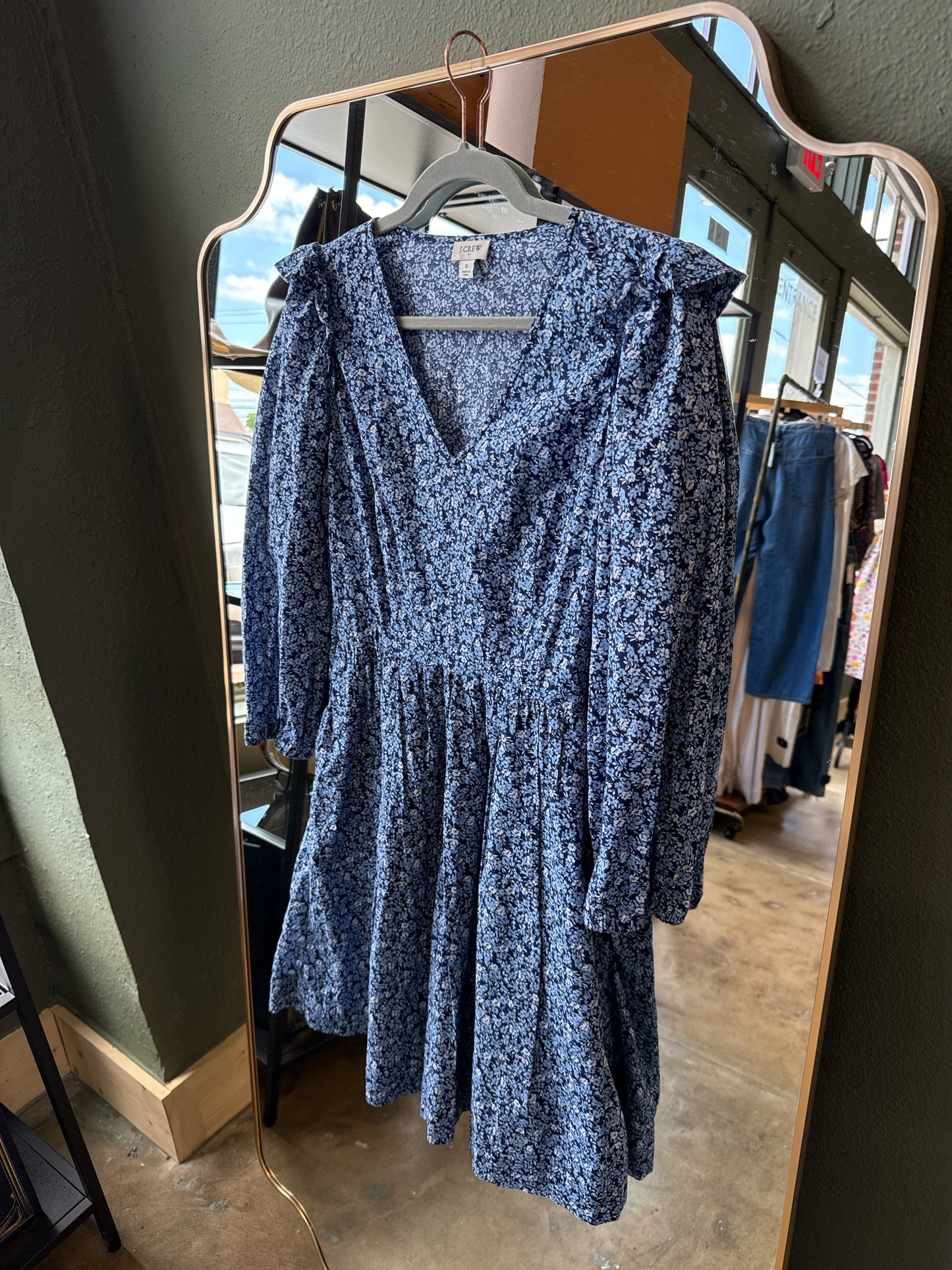 Jcrew Size S Blue Floral Dress
