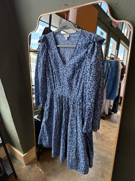 Jcrew Size S Blue Floral Dress