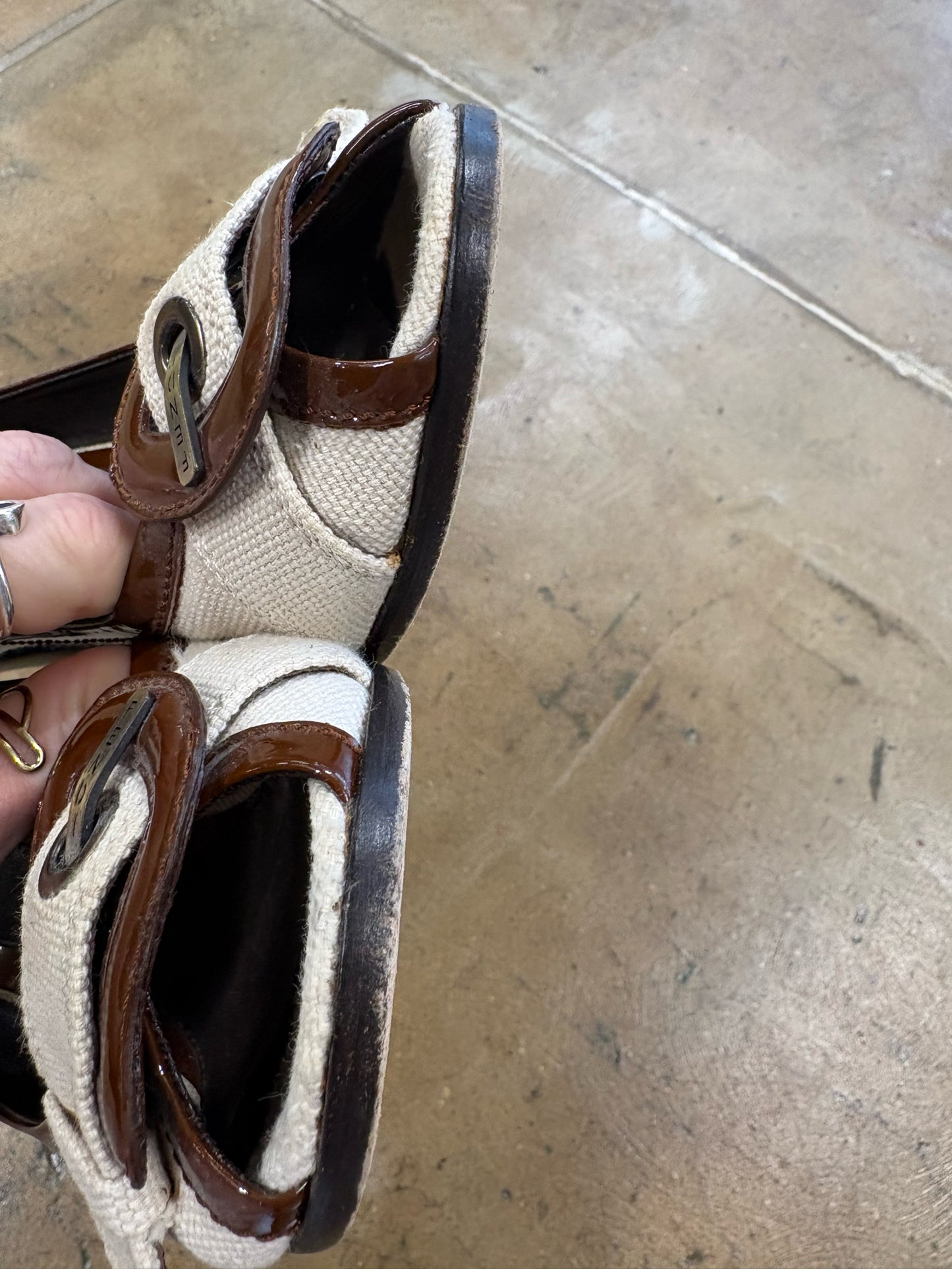 FENDI Shoe Size 38 brown/cream Heels