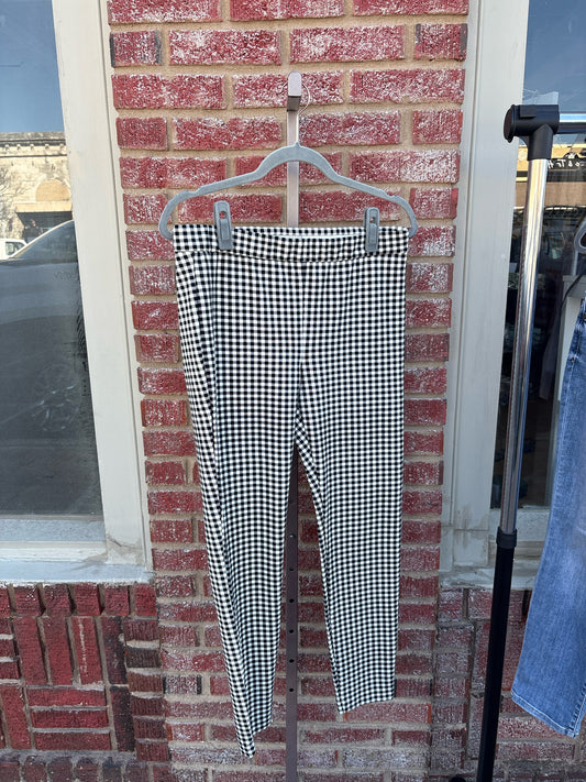TALBOTS Size 10P B&W Checkered Pants