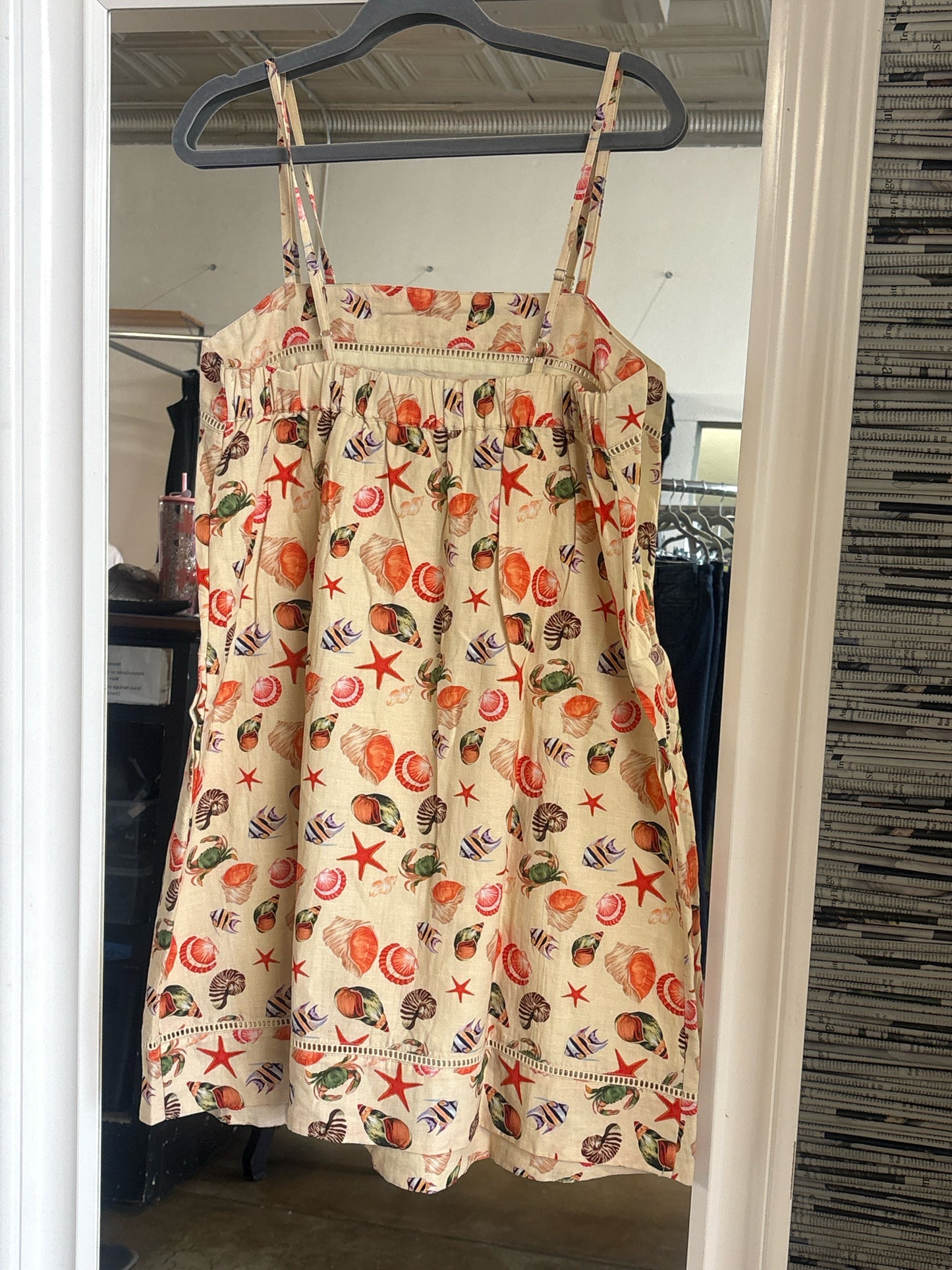 Anna Cate Size L Cream/multi Ocean Dress