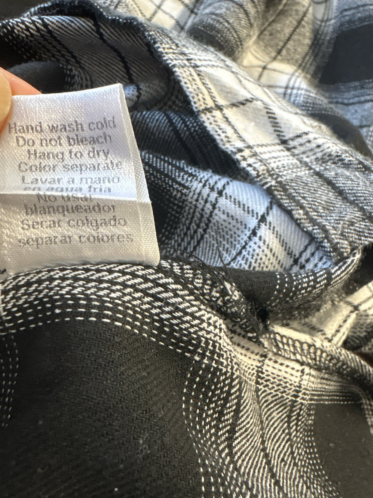 Talulah Size M Black Plaid Top