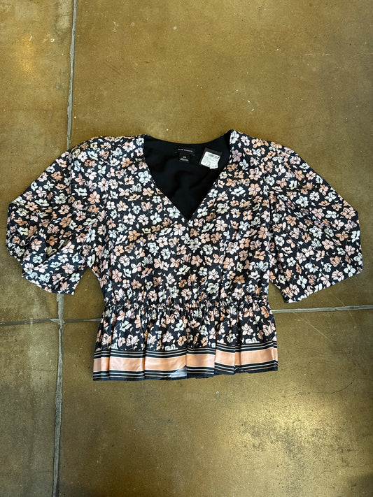 club monaco Size L Black/Multi Floral Top