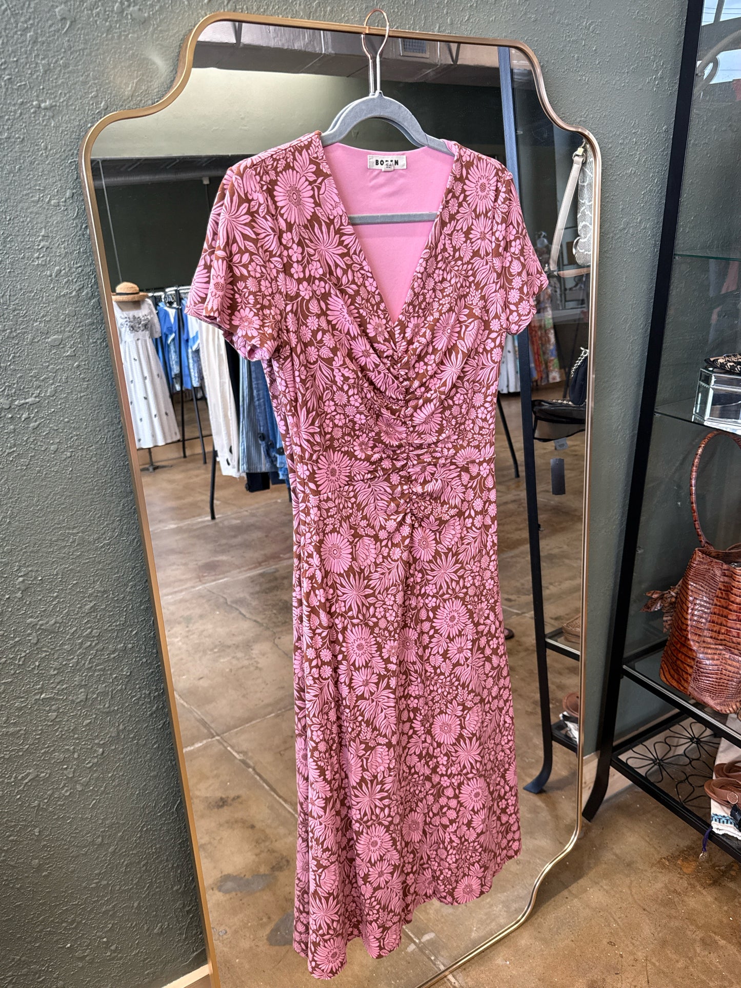 Boden Size 6 Pink/Brown Dress