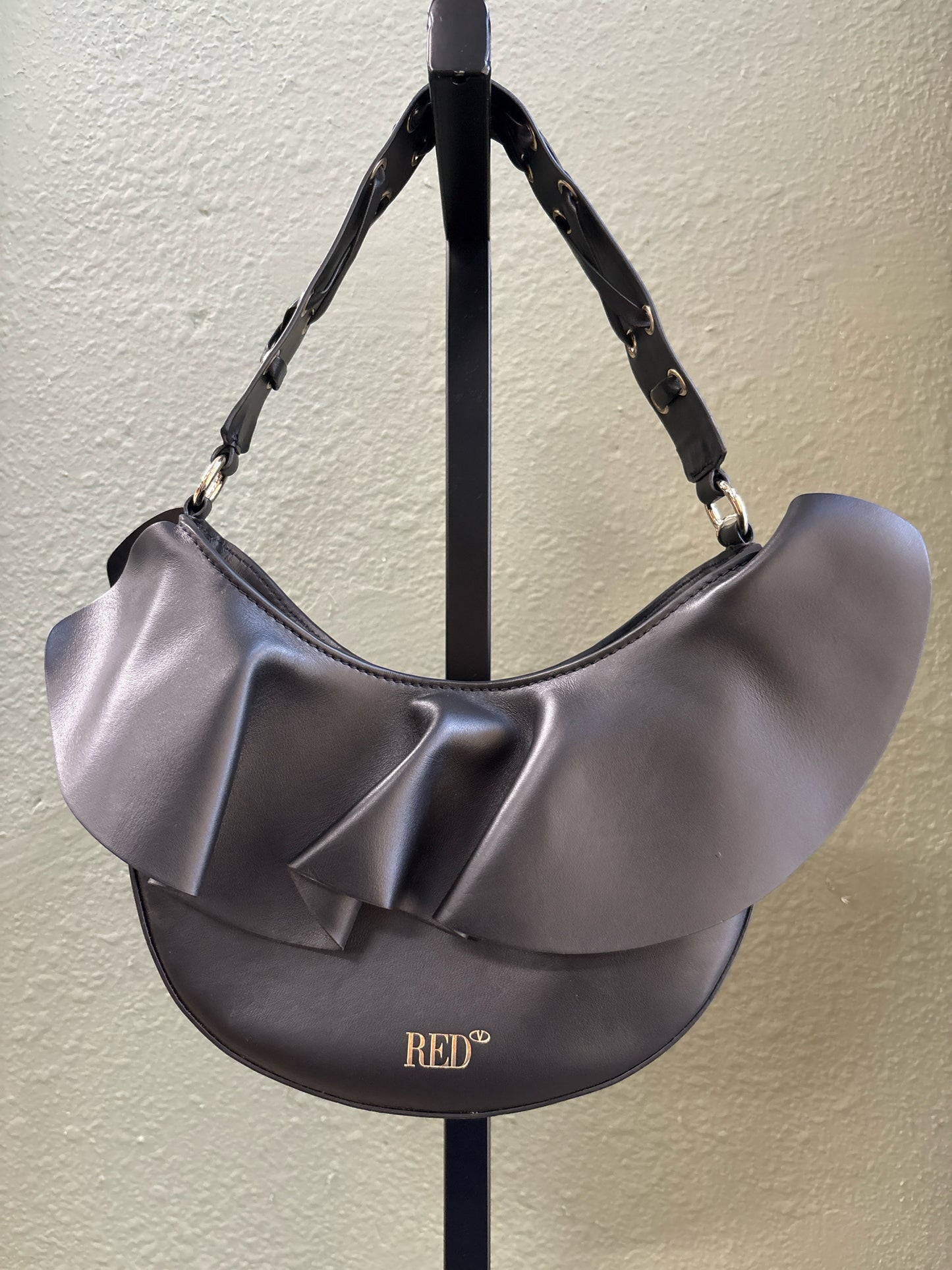 Red Valentino Black Ruffle Purse