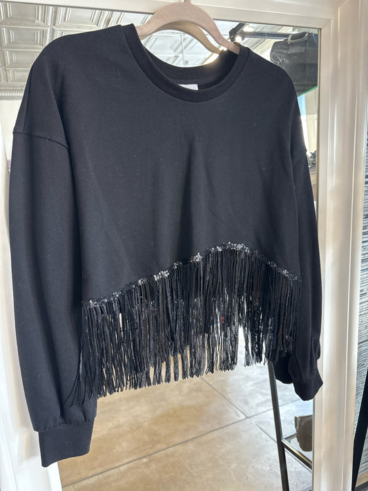 le lis Size M Black tassle Top