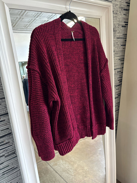 free people Size XS dark red Cardigan