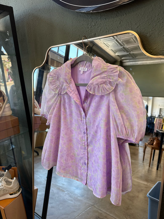 TCEC Size S Purple/Green Top