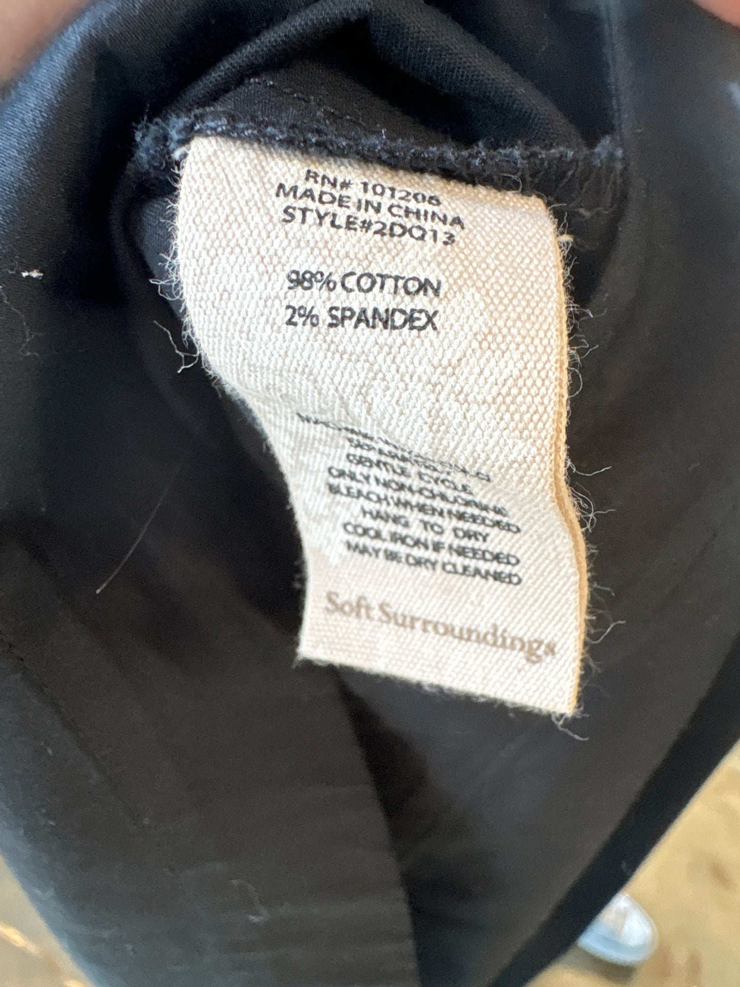 Soft Surroundings Size XS Black Top