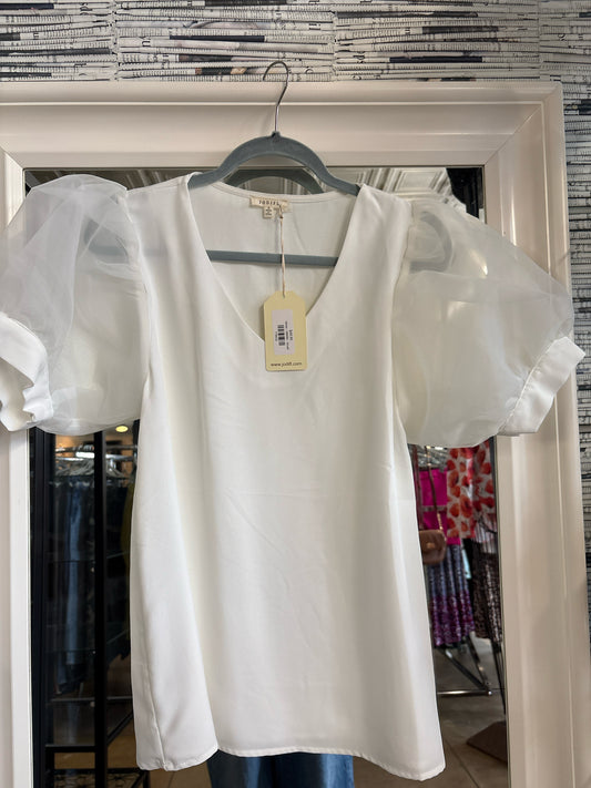 Jodifl Size S Puff Sleeve Top