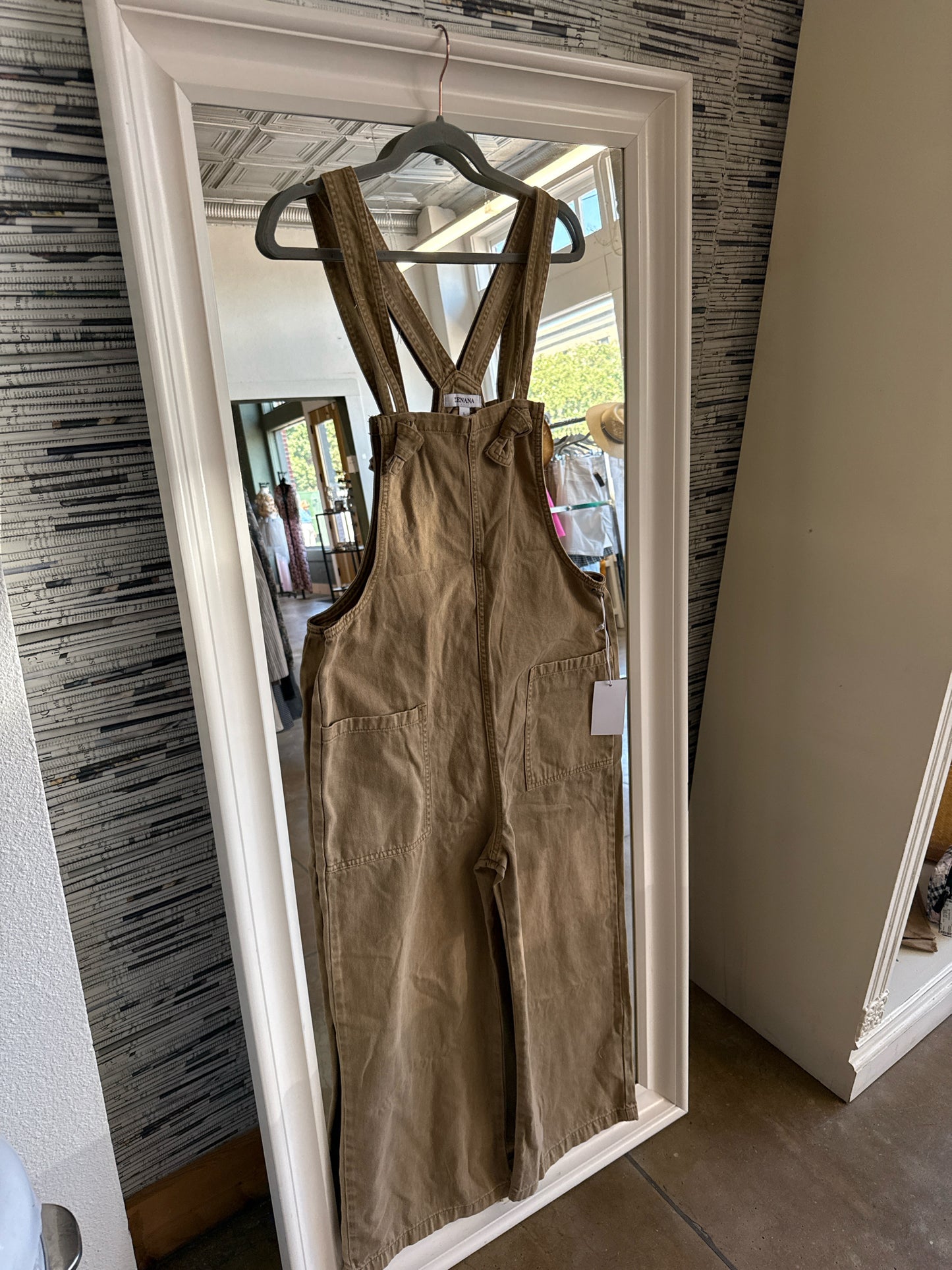 Zenana Size L Brown Overalls