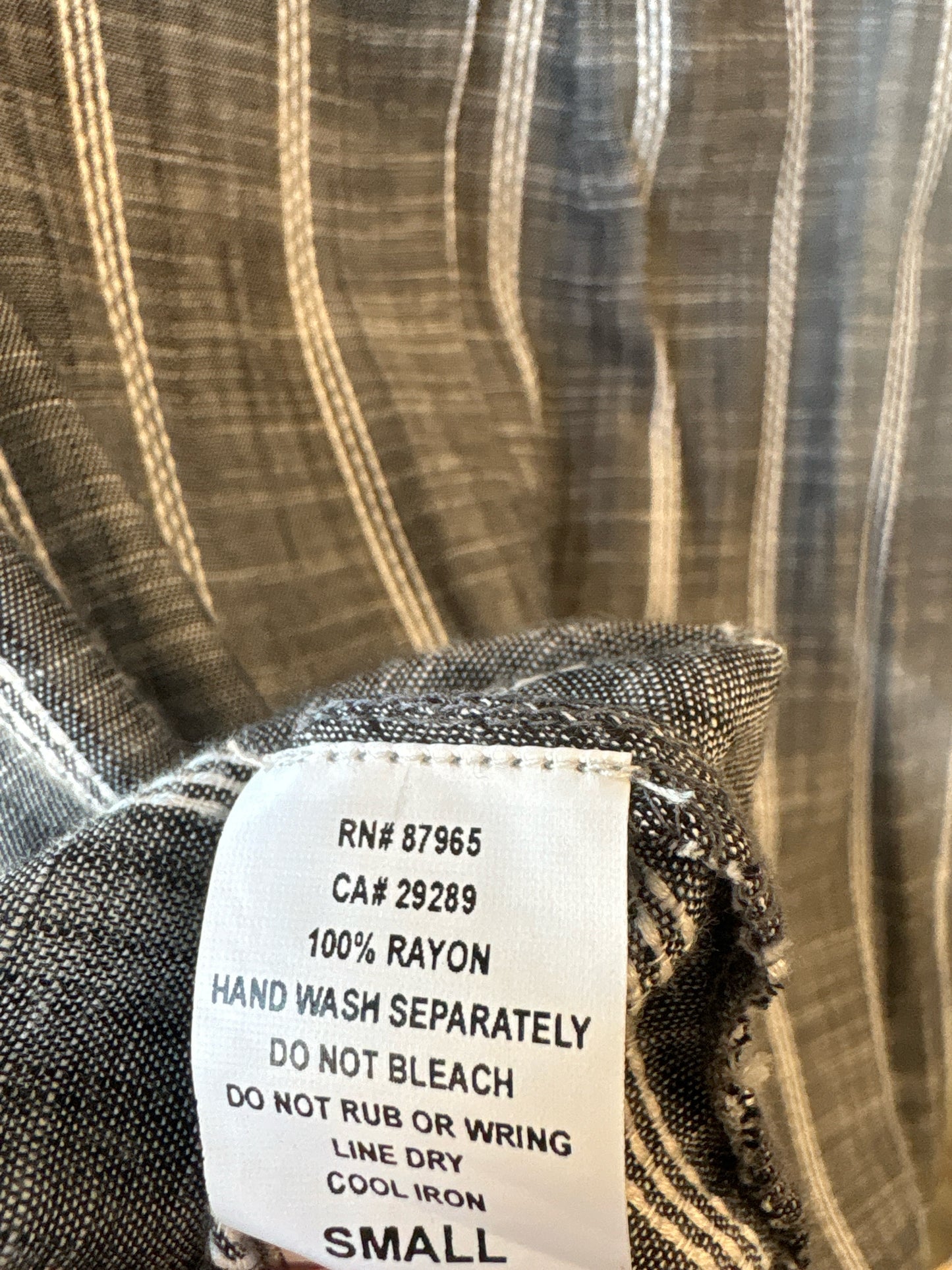 Elan Size S Gray/White Stripe Top